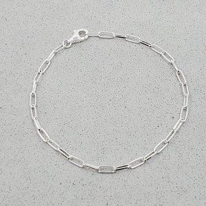 925 Sterling Silver Rectangular Link Bracelet